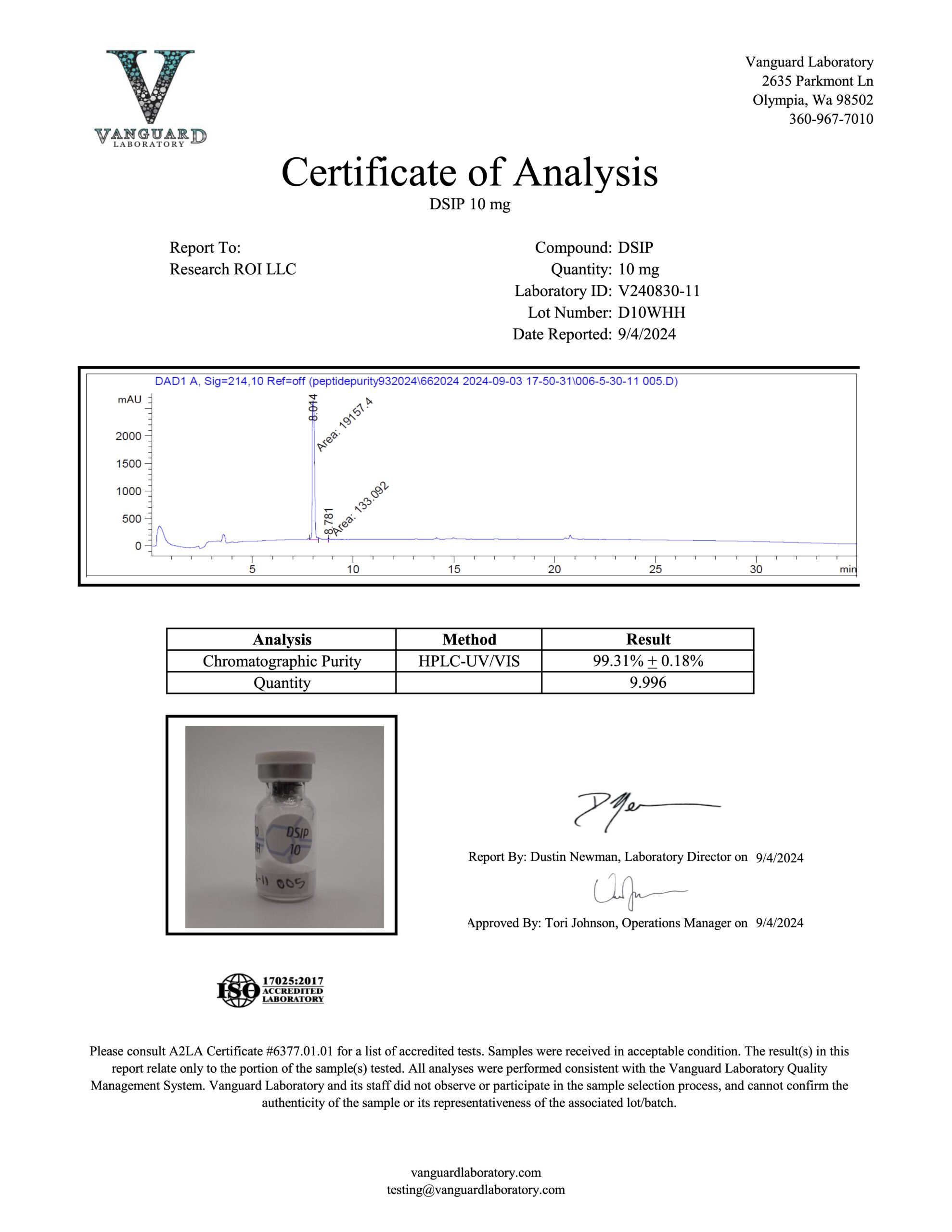 DSIP 10mg (Deep Sleep Inducing Peptide)