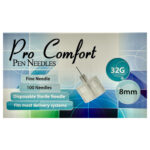 Pen Needles 32G x 8mm 100 Ct, Pack of 1 (injection pen sold separately)