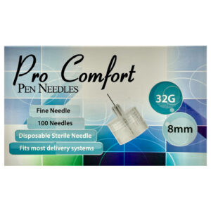 Pen Needles 32G x 8mm 100 Ct, Pack of 1 (injection pen sold separately)